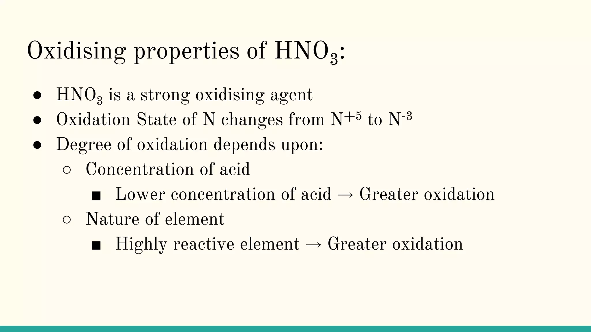 Chemical Properties of Nitric Acid | PPTX