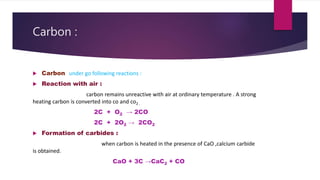 Chemical properties of p block elements . | PPTX