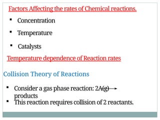 Comprehensive Study of Chemical Reaction Kinetics and Mechanisms | PPTX
