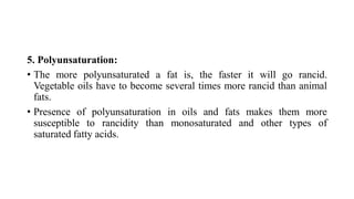 Polyunsaturation Process Chemical reactions and rancidity of fats | PDF
