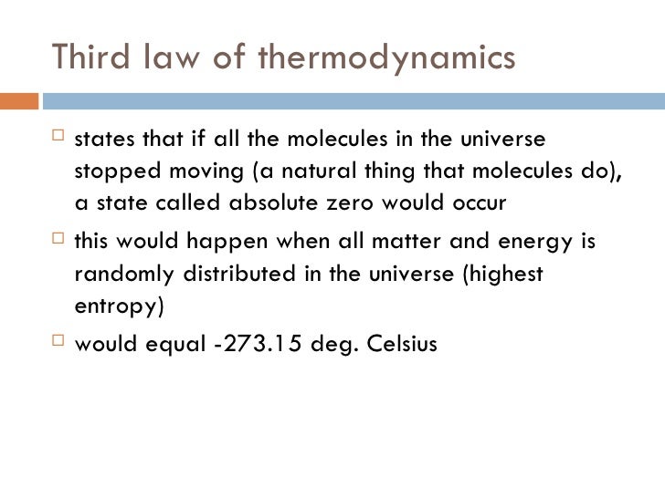 Chemical reactions and thermodynamics