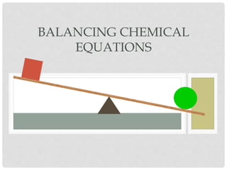 BALANCING CHEMICAL
EQUATIONS
 