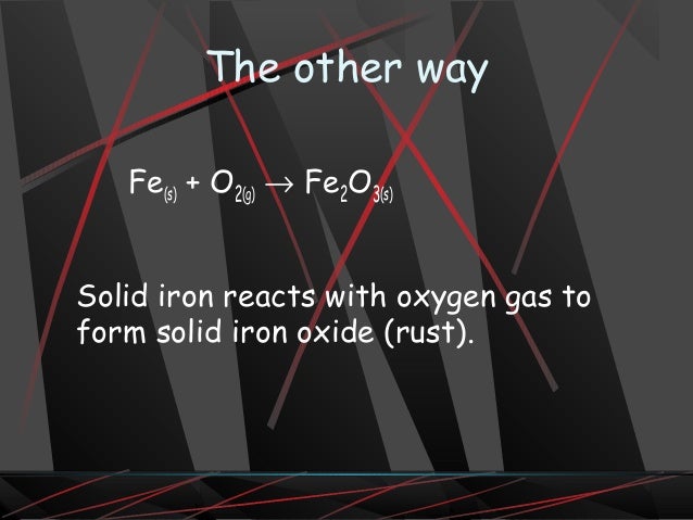 chemical reactions notes solid iron iii oxide reacts with hydrogen gas to form solid iron and liquid water
