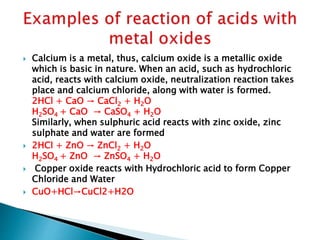 Chemical reactions of acids and bases | PPTX