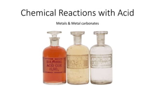 Chemical Reactions with Acid
Metals & Metal carbonates
 
