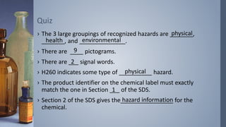 Chemical Safety for K-12 Science Teachers