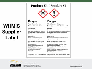 WHMIS
Supplier
Label
 