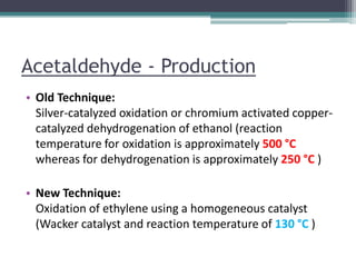 Homogeneous Wacker Chemicals based on ethylene | PPTX