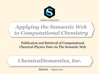 Hypercube
ChemicalSemantics, Inc.
Publication and Retrieval of Computational
Chemical-Physics Data via The Semantic Web
Applying the Semantic Web
to Computational Chemistry
 