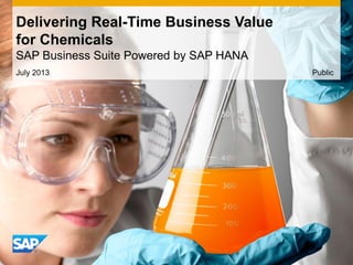 July 2013
Delivering Real-Time Business Value
for Chemicals
SAP Business Suite Powered by SAP HANA
Public
 
