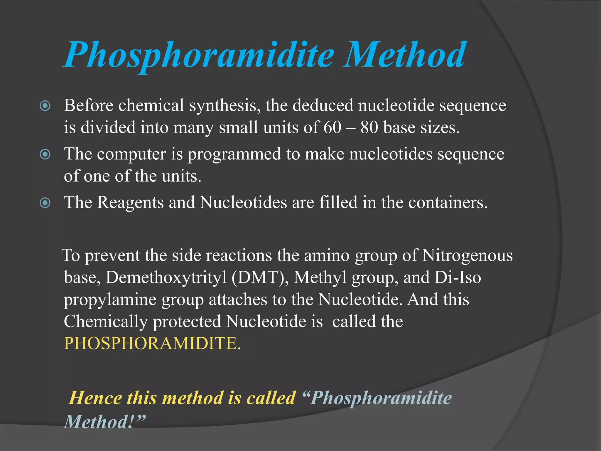 Chemical synthesis of dna by prabhu thirusangu pptx chemistry science