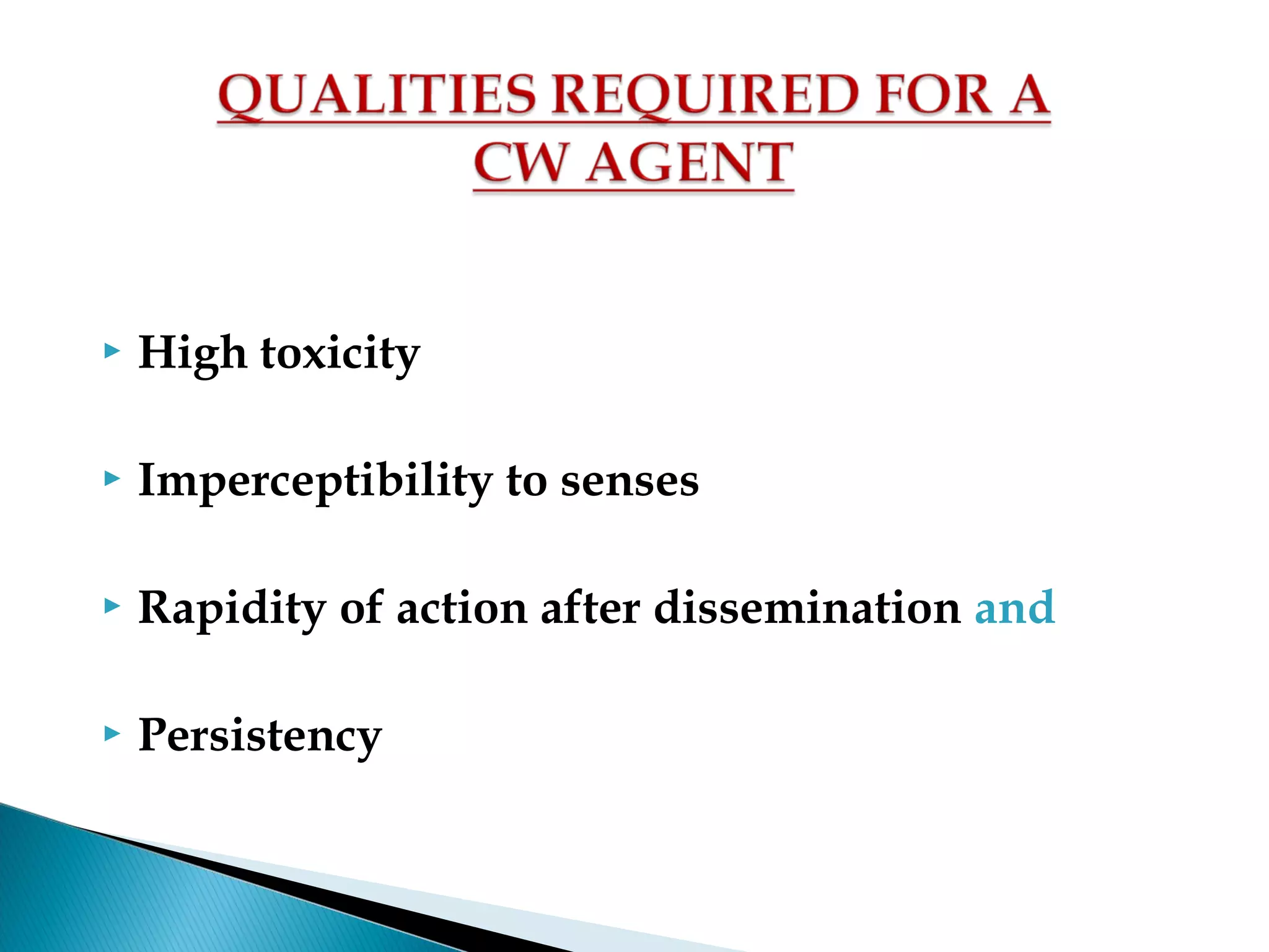Chemical warfare agents PPT