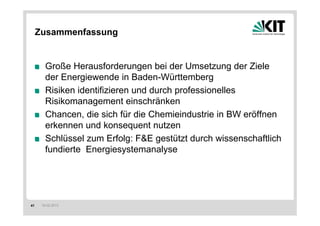 Zusammenfassung


        Große Herausforderungen bei der Umsetzung der Ziele
        der Energiewende in Baden-Württember...