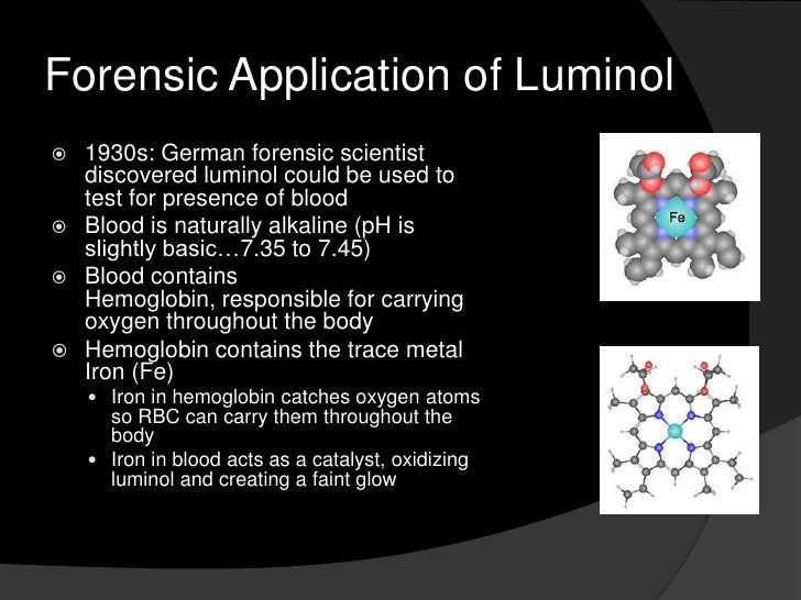 Chemiluminescence in blood stain detection ppt