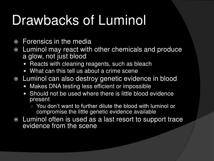 Chemiluminescence in blood stain detection ppt