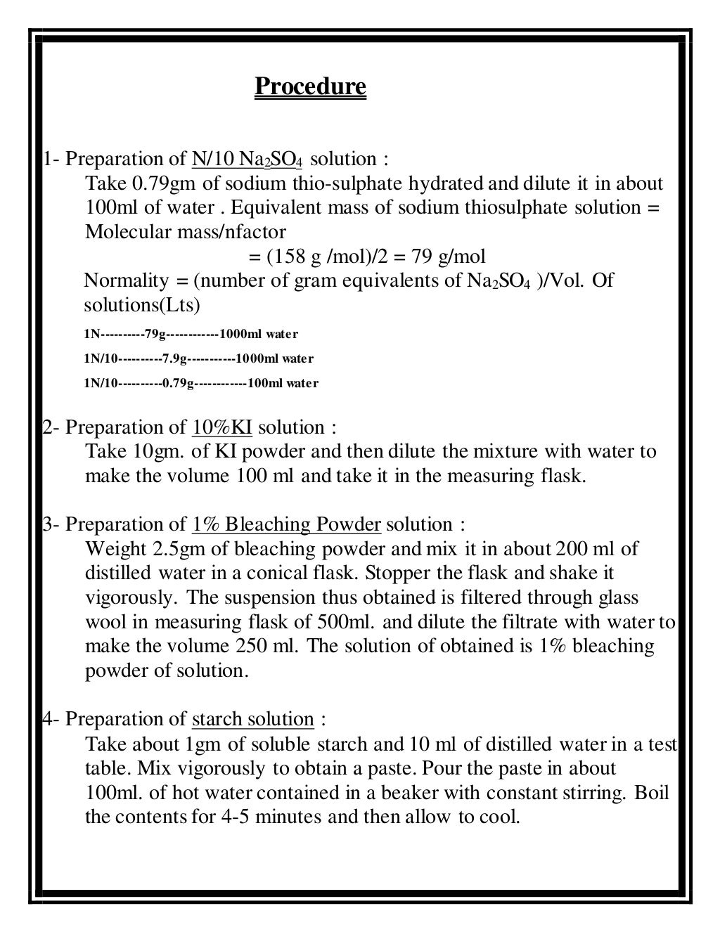 Sterlization of water using bleaching powder