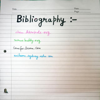 Chemistry Investigatory Project Class 11