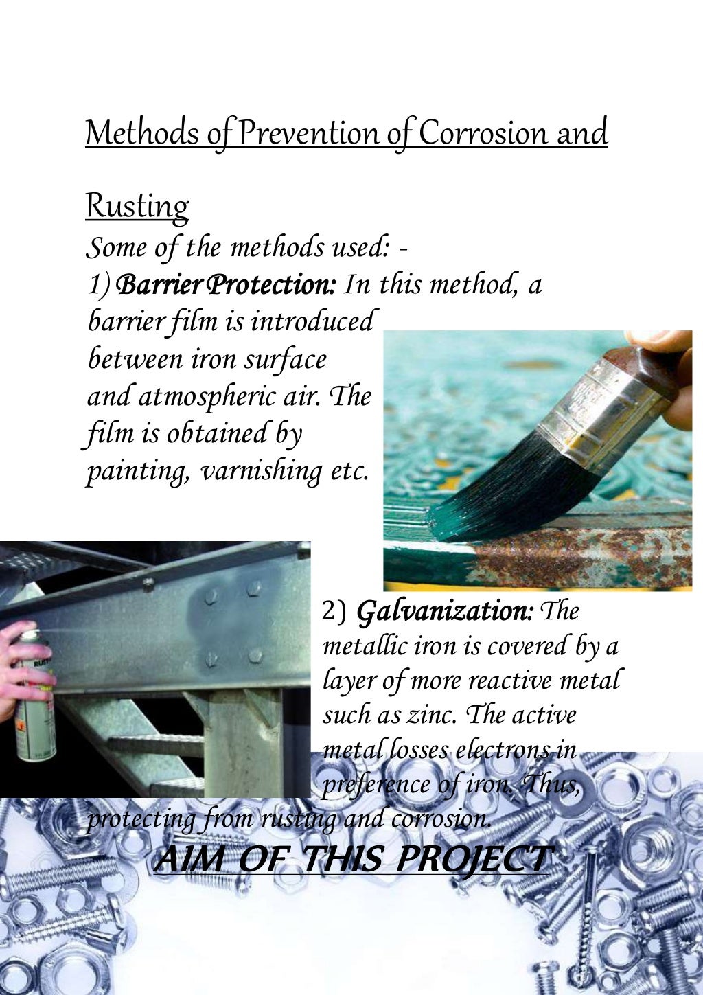 STUDY OF THE EFFECT OF METAL COUPLING ON THE RUSTING OF IRON