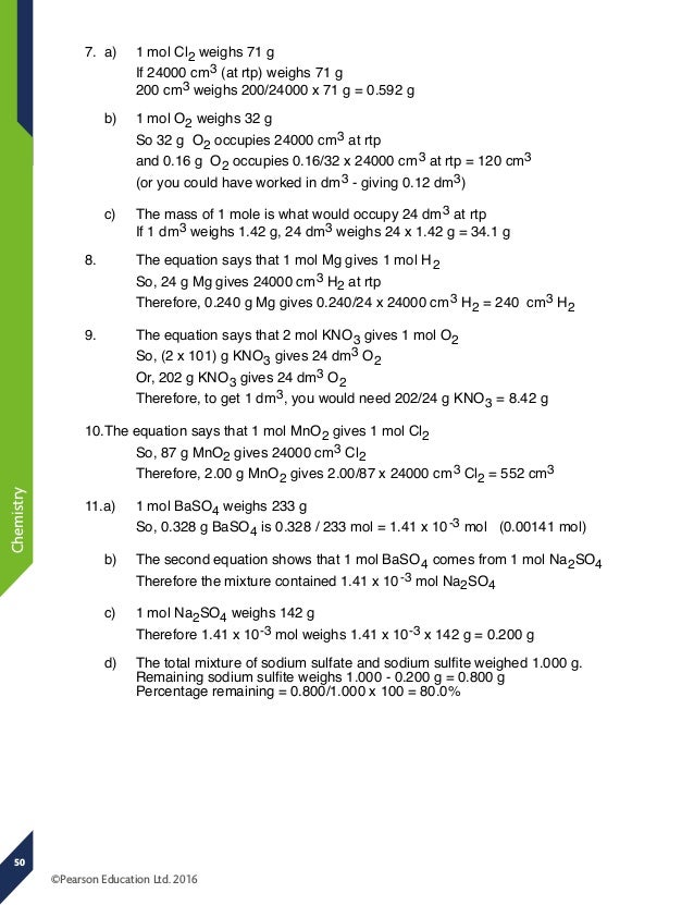 Chemistry Textbook Answers