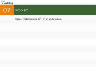 Problem07Copper metal reduces            in an acid medium.