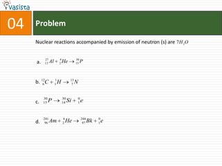 Problem04Nuclear reactions accompanied by emission of neutron (s) are a.b.c.d.