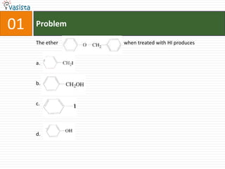 Problem01The ether                                                   when treated with HI producesa.b.c.d.