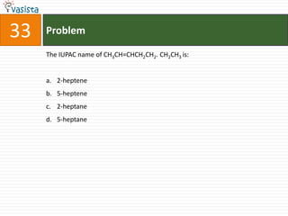 33   Problem

     The IUPAC name of CH3CH=CHCH2CH2. CH2CH3 is:


     a. 2-heptene
     b. 5-heptene
     c. 2-heptane
     d. 5-heptane
 