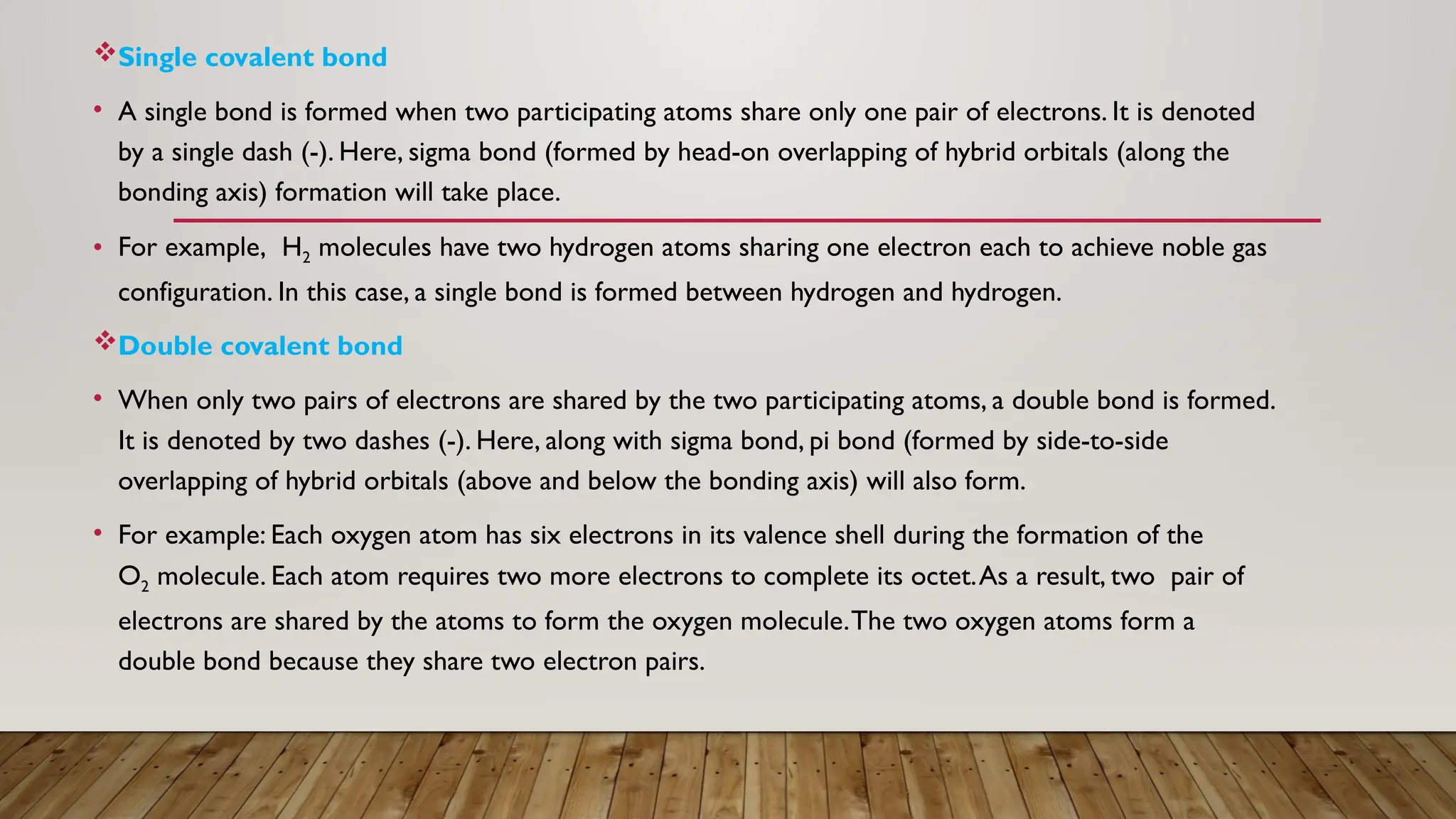 Explanation about covalent bonds and about the properties of covalent ...