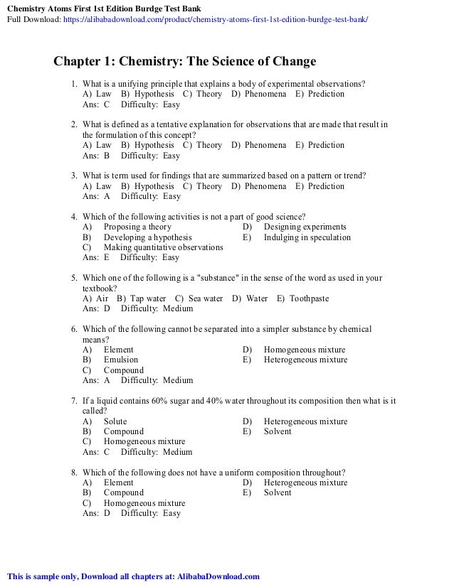 Chemistry Atoms First 1st Edition Burdge Test Bank Chemistry Atoms First 1st Edition Burdge Test Bank