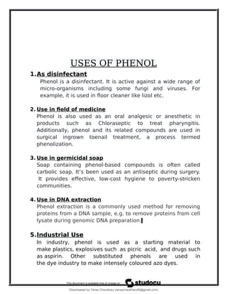 Chemistry phenol final 1 pdf Chemistry phenol final 1 pdf