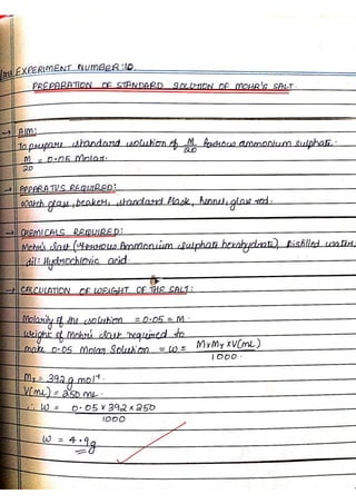 Chemistry Practical Record Full CBSE Class 12 