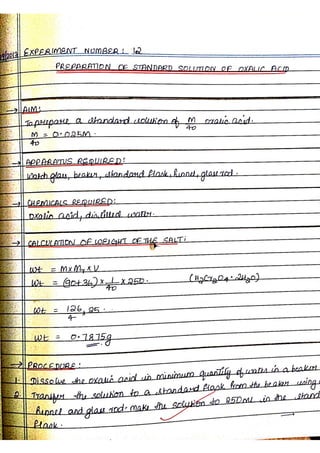 Chemistry Practical Record Full CBSE Class 12 