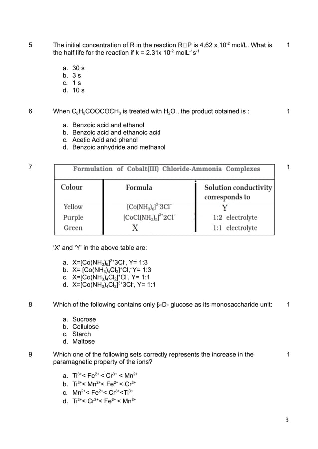 Chemistry Sample Question Paper 2024 25 pdf Chemistry Science Chemistry Sample Question Paper 2024 25 pdf Chemistry Science