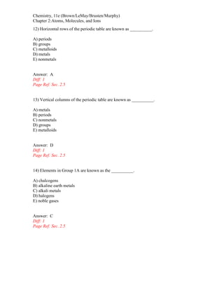 Row 1 Chapter 52 Chemistry The Central Science 11th Edition Brown Test Bank | PDF