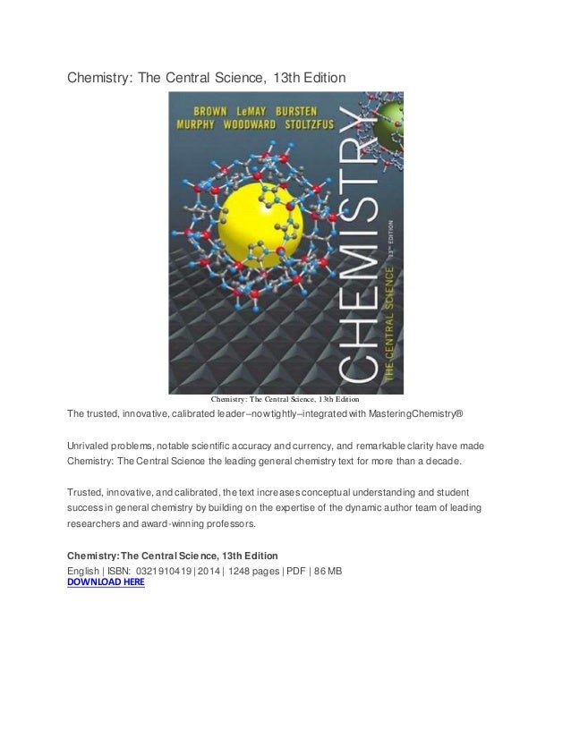 Chemistry central science 13th edition