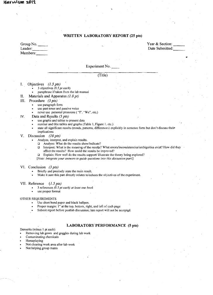 Lab Report Example