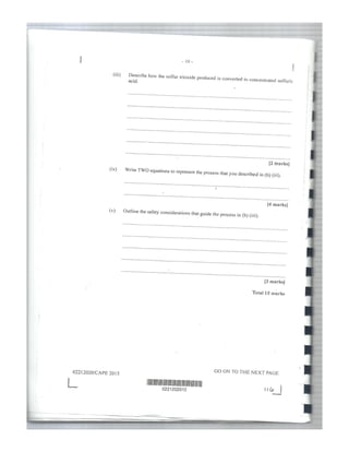 CAPE Chemistry Unit 2 Paper 2 2015 | PDF