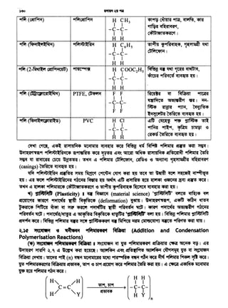 --~-~__.9f,__~_9f_--+~[-!-i-l
~.)a- ,,"C..llM ~ sq~ecw~ "ffiliikl+act ~ (Addition and Condensation
Polymerisation Reactions)
<4') ,,t;C..llM "ffiliiki+si't ~ I "ft.~ Cft ~ 11fi1iil'514'51'1 !iru,.'41'51 ~ ~ ~ I ~'f
~llfl~'51'1 ~ ~. C ~ ~ CRl ~ I 'dl11'1f4ii ~~ ~~ 'd1Jloffi1 ~1"1i[~ ~ '<It 7ft(Al9M
~ ~ 1 ~ ~ (n) ~ ilCiili!ICH1100"1Br""IR4~~'4ti~~1it41t" ~ 1
~ 91fiti!l'Afl,'1'51 MfJM!lit ~' "!l9f '6 Dt9f ~ ~ ~ ~ '4ift ~ I ~ ~ ~ ilC"lli!l'SI
~~~~°4til
[ H"- /HJC=C
H/ "-y
~ ~' ~~ 'Sll>tHlM4 i!C"lli!l'SI ~ ~ ~ ~ ~ ~ ~ ~ ~I
~llfl(<s1'11~9f 91fi1iGl~"lc<P ~911'8~!) ~ ~ ~~ ~ ~~ <s11>tl4JM4 ~~ ~ ~
~ lft 'Sli<llC'Sl'SI cmT ~~!S!'51 I ~ ~ ~ 'GfitCiJ'li1, ~'6 '6 ~ ~ <l~'Sll<l'Slct
(casings)~~~ 1
~ "1fitiGl~"l ~ ~ ~ct c~ ~'1 <Rt 181 ~ '!Si ~ ~ ~ '<ll~'!f'b
1811 ~'f ~ 91fi1iG1-.rac.-.<s1 ~ ~ 181 ~ ~~ ~>ti~! '(C1l ~ '6~ a-.:u ~ ~ I
~ ~ ~ 9tfi1ill'Slc<P C~Uletl!4'51C'1·'<3 '!Si~ l9ittl<11~4~~CRT~ I
~) "alfi'G~fb (Plasticity) I ~ ~ (material science) ''1PUPtftr ~ ~ ~
~C!JIC•~ ~ ~ ~ M'fN>c<P (deformation) ~I ~Gtl('51"11~9f,_ ~~ ~ ~
~4'51lc<P f9rtmT ~ ~ ~ ~ ~ ~ 9ifl<1691 ~ I ~ ~ 'dl'SJ'&~Cf ~
"'ffl;q691 ~ I ~/~ ~ 'dll'fNs'SI M'fN>C4 ~ '1111i'~fD· ~ ~ I ~ ~ ''PUPtlU
~ ~ I ~ ~ ~ 'lC9f 'lf'iU44'51'1 W ~ ~ C1il'SCCJl•tJ ~ ~ct! <Rt lftlr I
9ffir (~9M) 9ffif~9M H CH3 ~9fli c~ 9ffiil, ~, ~
I I • <l~l<l'Slct'-C-C-
I I C~Uletl!S<P'SIC'f I
H H
9ffif (r..-.1~.,~~) 91fitiG1~~... '!)j~ "!91~<11(4, "J-C."11~ ~H C6Hs
I I 'GfitCiJ'lii I
-C-C-
I I
H H
9ffir (2~ G!ftf9ti1cW) 91llSIC~ H COOC2H5 ~~~~~'
I I ~ 91~<1C'6~ ~ I
-C-C-
I I
H H
9fflf ('~ICJrlC'Sll~) PTFE,~ F F fmln CfT ~ ~
I I CJllMC!S 'dl'SJ'I~ct ftl ~--C-C-
I I ~ ~ ~' C<ilij)Ns<P
F F
~ii~C.,U'SI ~~~I
9fflf (f5-11"''1(JPl'511-.<s) PVC H Cl ~~ ~~ ~~
I I ~ ~9f, ~ ~ '6
-C-C-
A A ~~~~I
 