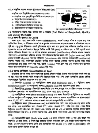 1Pf I 'iiilt."lltJ/cwtt -~o)o
ct.~ ~"llvtcwta ~ ~' '..nl 1ft-l ~ ~ (Coal Fields of Bangladesh, Quality
and Uses of the Coal)
ct.~.) ~ 4'tr (What is Coal?)
~ 't(Cl'fl 70% ~~ ~ 519flti141 (carbonaceous)~~• '6 ~~~<Ii
~ ~ ~' lft ~N&l'ietl'! ~ ~ ~ '5t9' '6 ~'PRf Jil(IC~J ,~4<a'1 '6 "1Rl<1'6Ci1<a 11t~
~ ~ I ,..~ ~NMetl! ~ ~tlltfi14 ~ "9t1lt ~ ~ ~ '1®<si'!l41 ~~ ~ '6
1~4'SIC~ 11t~ ~ ~ ~ ~ f9fU (peat) ~ ~~I ~ f9fU ~ ~
~~ '1®<a'!l41 ~ '5t9' ~ "i!tt9Al ~ 441'114<a'1 (coalification) '2tru,.411<a 11t~ ~
~ ~ I ~ 441'114<a'1 '2ffdl;4Jl'R 11t~ f9fU 9f~41aiieil ~ ~ ~ (higher rank coal)~
elf~ fif•1i11._& (lignite), '!'Rf~ ~FiliilJi (bituminous) IJl~ Ji<IC~ ~ (anthracite)
~ ~ ~I 441'114<a't '2t~l<a 11t~ ~· ~ ~ ~ ~11111 ~ ~
~'1'!18lt<i '!'Rf ~ ~ ~ 9'tll, ~ (volatile) ~ ~ 9fm ~~ ~ !19' ~~
"'1f!l ~ 4Jl'1Rlfif411tif(calorific value)~ ·"1'm 1
ct.~.~ ..nt ~Ae1'1 (Classification of Coal)
~~llfetl! ~ ~ ~ ~ ~ ~11111 ~ ~ C11 f9fr; "Jfi ~ ~ ~ ~ ~
"i{f "<IW, ~ ~ ~ ~ ~ ~ ~ ~ ~I ~ ~ ~"'flSRI"! ~ ~
441i1IJ1>[«4Mjffi1f* ~ ~'1~1lm I ~-
~ I fit.Mtl_f; (Lignite), ~I Jil<IMifiliilJi ~ (Sub-bitwninous coal), "I M~fili11J1 ~
(Bitwninous coal) '6 8 1 ~~(Anthracite coal) 1 ~ ~ ~ ~ ~ 1
(:>) ~'1911-_'6 (Lignite) I fif'1i11.G ~ f9ft'R cmr ~' ~ ~~ !!~ ~ ~ ~ ~
"f("fMC"N ~ ~ I ~~ 4Jli1Rlfif411tif 5500 ~ 7000 BTU~ ~ 1
(~) '>ilct~'lfifiil"t ~ (Sub-bituminous coal) I ~~ ~•1i11._r; '6 ~fili11Ji ~~ ~
9flftm ~I ~~ <:lli4iiii1, ~ ~~ ~ 't(rn ~ I ~ ~ 4Jl"1rafi>4 ~ 8000 BTU
~ 10,000BTU~ '(t11 ~I~~~~~~~~ I
(e) ~!fitiil"t ~(Bituminous coal) I!! '4'PITTt ~ ~'~'~~Cf'. '1TV '4Ttl'lt Cftcfif
't(al ~ I ~~ 4Jl'1Rifif4 11tif . 12,000 BTU ~ 14,000 BTU ~ ~ ~ I ~ ~
f<t~fili11Ji ~ ~9f'Jlit ~ ~ ~~ ~ ~ ~ ~Cf~ ~ 441'1lt4 JirAl~il ~ ~
~ MC<ibiil CRt ~ I ~ ~ ~ '411', ~~ ~ ~ ~~ !!Cf'. ~ ~ ff ~
~I
(8) tiUlilUJt"-'D ~(Anthracite coal) I~~~~~ '6 ~ ~~ ~ '1W
'4Ttl'ft ~ ~~ 't(rn ~ I ~ ~ ~ 4l((i11l ~ ~9f'Jlit ~ ~~ ~ ~ ~9f1Jlit '411'
~I~~ ~9' ~9ftliM ~ ~ ~~ 4Jl'1Rifif4 ~ 14,000 BTU~ 15,000 BTU I ~ff;
~~~~~~'
ct.).'-' «tl'fR'• '1Jtt'rf~(Uses of Natural Gas)
~l'ff?b4 ~ Mjff'1~ ~ ~ ~ I ~-
~ l~l'fFb4~~~~~~1
~l~~~~~I
"'~~~~~I81 C"itlalC4fil4Jli1~·~~ I
<l' I 51to&ICill<lll:i1 ~li1<1lt(Ci1 ~ ~ I
 