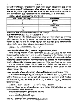 ).)lr.<t tl"1111~4 etft1ctM~(Chemical Oxygen Demand, COD)
9flf.rn ~tfJ ~ ~"'15"~~ ~ ~ MC4lleti1"1C~l"1J (non-biodegradable) ~ ~' ~
MC~lsti1 <IJl4t&~4ll qt ~'l ~ ~ ~ -n I ~~~ MC4llstCi1fi1 'ijfi1J ~ ~ ~' Clfl(i{
K2Cr207 (~ "l~Cl9fi1 :>t'A<l<silt<: <ml) !IC~lsti1 ·~ I ~m ~ ~ ~-<ml I ~ '"'~!
RctltMC~l'IJ ~ RctliM'51rAl'11 ~ "'lifl'(Jt('• ttltc'11 ~ ~c11~1 ~ '5fftltttc.,t blf4:'11c•
tl"tllf.1• '5fftiCWM ~ (chemical oxygen demand, COD) ~I ~ ~' ~ ~
COD~ 11M BOD'if ~ ~~ cqfit ~ ,· ~· COD ~ ~ ~ 15l!lfi1CAl"1J ~
MC!llsti1C~l"1J ~~ MC4llsti1"'1C~l'1J ~~ ~ ~ ~ ~ ~ ~ t ~ COD~ 11M ~
~ Wtl l{1ft'Rf ~ ~ I I
).)lr.<t.) t1"111i~¥ etft1CiM~(COD) "lll..,lt '{'1~~ .(Principle of Te$t of COD)
~ ~Ma!ll~ ~ 9flf.ttf~ Ag2SO~ ~~~ HgS04 ~if,Yff~f%C!) 50% H2S04 ~~'fl
"'!N5Rl'6t~~ K2Cr207 ~~~~~~~OT-em~,~~~trJt~OO'
~~- ~ cllt~ K2Cr207 ~ ~ ~ 9f1f.f '6 col ~ ~~I Ag2S04 ~~ ~
~~~I
3 [CH20] + l 6H+ + 2Cr20~- ~ 4Cr3+ + 3C02 + 11 H20
~ 'Jft'fl MWRI~ !ftqfqqj6 5-ICiiUC4 C1lTif ~ (FeS04 (N~)2S046H20) ~ ~
~ ~ ~ ~"f ~ f.R1r <Rt lf1111
COD~~ f.l~fit~ ~~<Rt 1lt1t I ~'
COD= (V1 -V2)xMx8xlOO mg/L
x
~~ V1 = ~~~ct~~ (mL, blank test)
g/
'
BOD 91tl"Plt -t~Rt (Principle of Test of BOD) I
.. ~~ct~~ BOD~~~~~ ~ct "l~Cet~ ~ ~~
20°c ~~ 5~~~~~1 ~~~~'fl~ M111~1~ 111~WPl"liflf.let11:>t'~
"'lf'91tceti1 ~ct emf ~~ 9flf.ttf ~ ~ ~ ~ ~ ~9f:f <ml I BOD ~ ~ •
YfR!c;qcart·9b.~ ~~~ct "'l~Cl9fCi1<si !iC!llsti1 ~ ~ ~Yf CR1' l1m I
[CH O] 0 microorganism , CO + H O
2 + 2 7
2 2
BOD 01l1if ~) (mg/L) ~- -- ... , ,_,
I ~~
2 ~
3 Cll~lif'J ~
10 ~9f
20. ~~9f
~ ~ W3~ -a fitt1't9fif 9flf.ttf ~ BOD ~if~ 1 ...2 m LI
1l'ro ~ ~ Rl1Jill., I ~?IR~ 91'11~11 ~ ~ ~ 41ft1Ut'1 ~ BOD 1l1if .w
b ~ .~ 1ll9l1lt ~. -.Jlfitt llPrr "19fJ~ etftlClfttifil ~ ~~ 9l1A I BOD ~if 11M
~ ~ lfm, ~ ~ "l~cetii ~. ~ ~~ ~ ~ ~ ~~~~I
~ "'~ f.i~ BOD f.lc(~ 'fit9f ~ CRi I~~ :>.<l' ~ ~ ~ ~ I
~ ).tt I BOI) 01'tm ~f'ltstli 9l1f.ff ...... 1
 