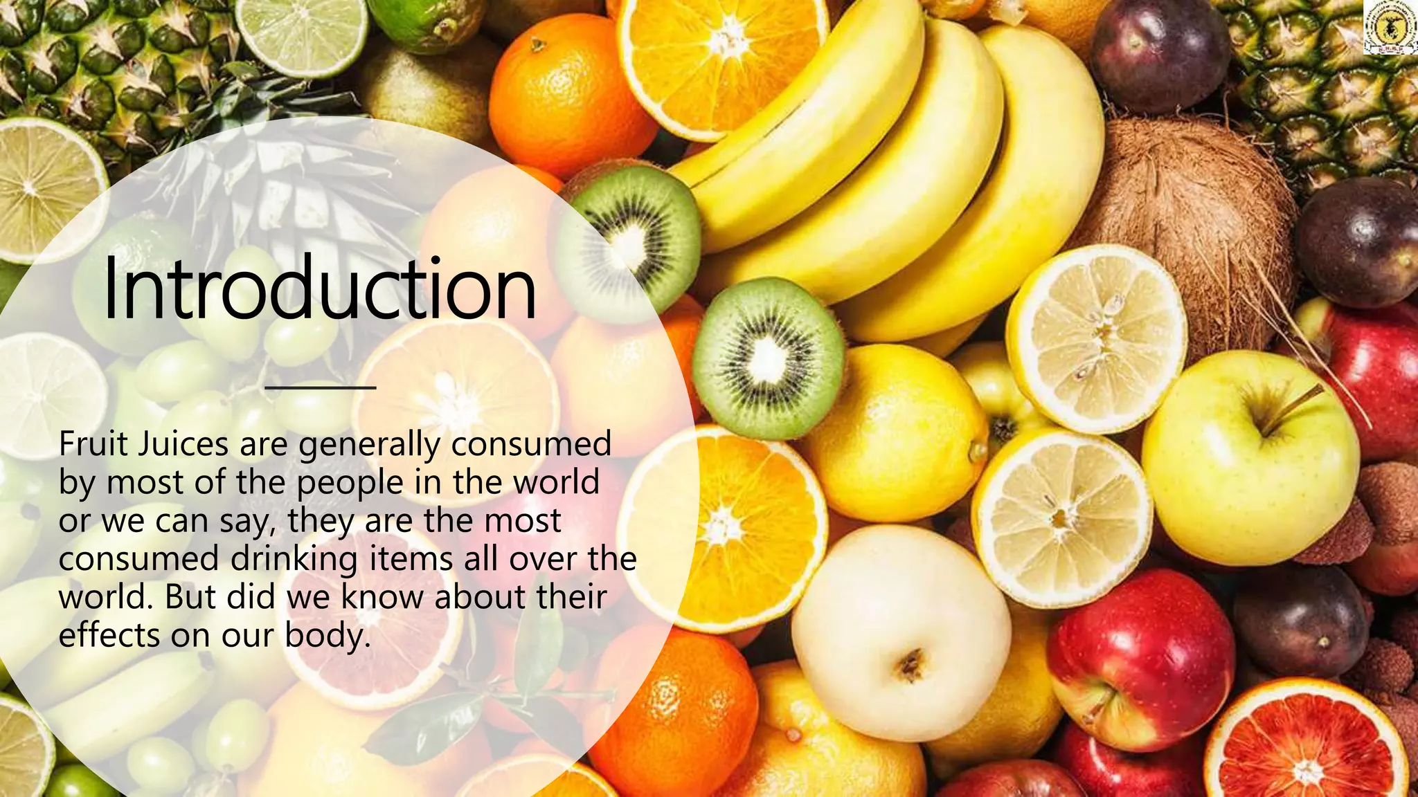 Study on Acidity of Fruits and Vegetables Juices PPT