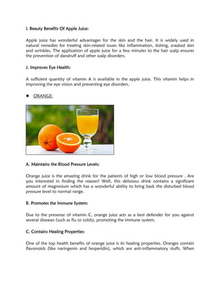 Chemistry project on nutritional values in juices