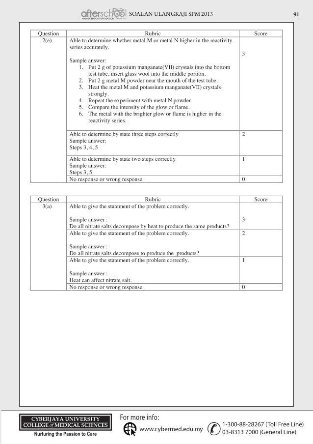 Chemistry Afterschool2013 Question And Anwser