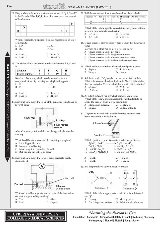 Soalan Chemistry Form 4 - Selangor w