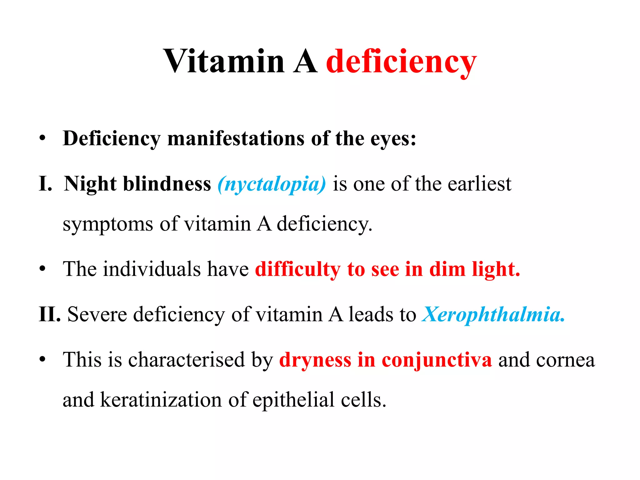 Chemistry, and biochemical role, rda, deficiency diseases of vitamin a ...