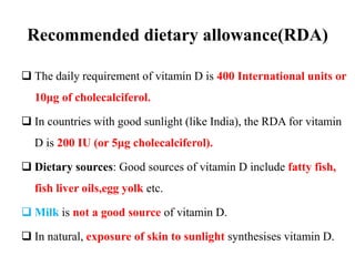 Fat Fish Rda Chemistry, and biochemical role, rda, vitamin d | PPTX