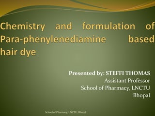 Presented by: STEFFI THOMAS
Assistant Professor
School of Pharmacy, LNCTU
Bhopal
School of Pharmacy, LNCTU, Bhopal
 