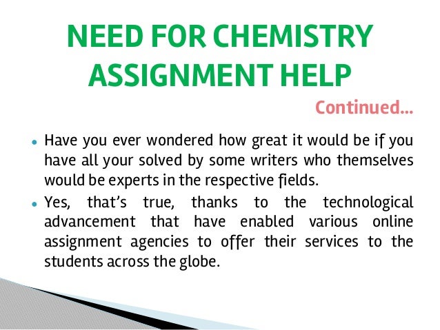 Chemistry assignment help