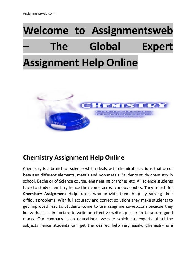 chemistry assignment help