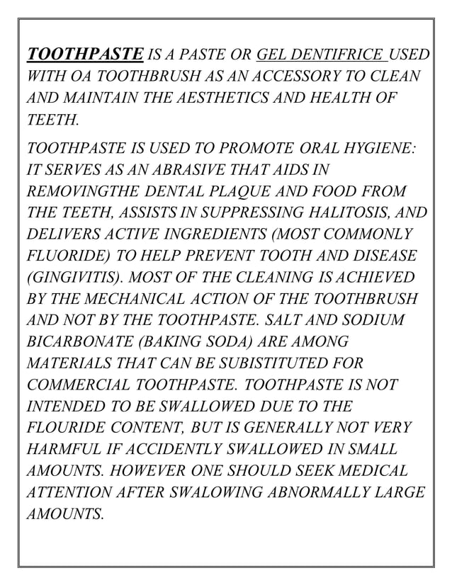 identification of cations and anions present in toothpaste PDF